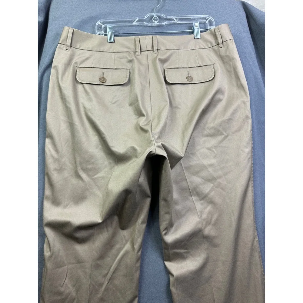 Eddie Bauer Khaki Chino Pants Men 18 Tall Wrinkle Resistant Stretch Tan Trousers